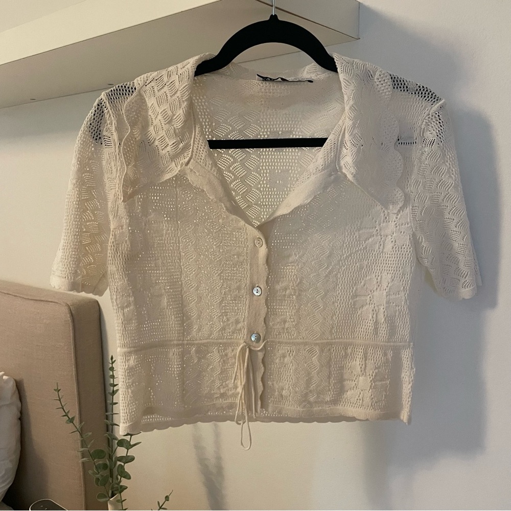 ZARA knit cream top. Perfect Condition. Size S
